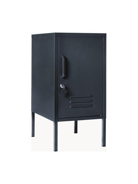Metalen nachtkastje The Shorty, met scharnier rechts, Staal, gepoedercoat, Antraciet, B 35 x H 72 cm