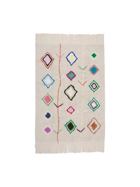 Handgefertigter Teppich Kaarol mit buntem Muster, waschbar, Recycelte Baumwolle (80% Baumwolle, 20% andere Fasern), Mehrfarbig, B 140 x L 200 cm (Größe S)