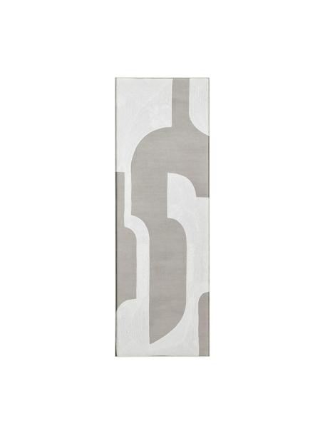 Handgemaakte canvas print Relief, Frame: gepoedercoat metaal, Off White, beige, B 30 x H 90 cm