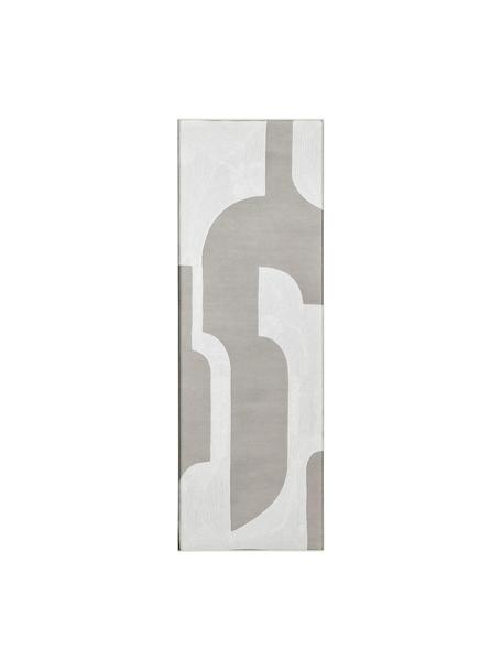 Ręcznie malowany obraz na płótnie Relief, Złamana biel, beżowy, S 30 x W 90 cm