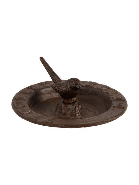 Dekoracyjny zegar słoneczny Vogel, Metal powlekany, Ciemny brązowy, Ø 25 x W 10 cm