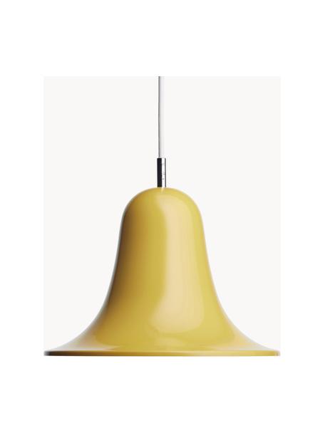 Lampada a sospensione piccola Pantop, design Verner Panton, Paralume: metallo rivestito, Giallo senape lucido, Ø 23 x Alt. 17 cm