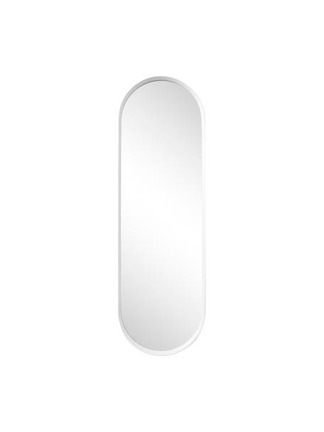 Ovale wandspiegel Norm met aluminium lijst, Lijst: gepoedercoat aluminium, Wit, B 40 x H 130 cm
