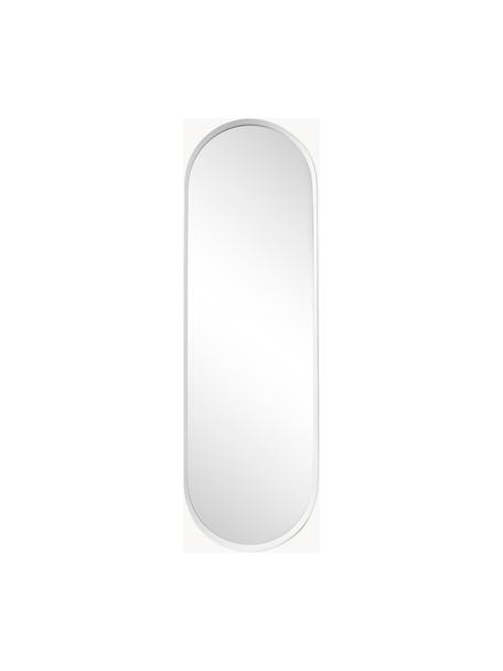 Specchio ovale da parete Norm, Cornice: alluminio verniciato a po, Superficie dello specchio: lastra di vetro, Bianco, Larg. 40 x Alt. 130 cm