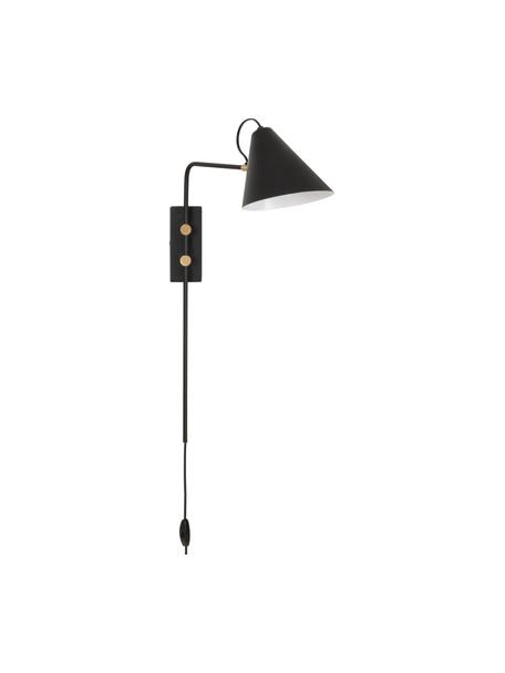 Kinkiet regulowany z wtyczką Club, Lampa: czarny Szczegóły: mosiądz, G 46 x W 62 cm