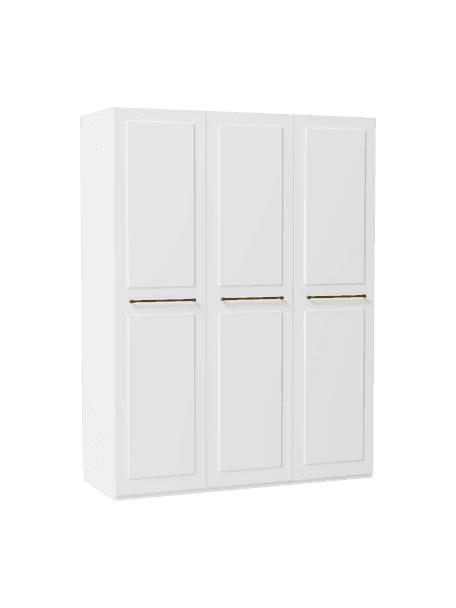 Szafa modułowa Charlotte, 3-drzwiowa, różne warianty, Korpus: płyta wiórowa pokryta mel, Biały, W 200 cm, Basic