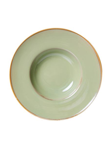 Ručně malované porcelánové talíře na těstoviny Chef, 4 ks, Porcelán, Olivová, Ø 29 cm