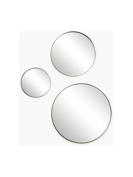 Rundes Wandspiegel-Set Lacie, 3-tlg., Rahmen: Metall, beschichtet, Rückseite: Mitteldichte Holzfaserpla, Spiegelfläche: Spiegelglas, Goldfarben, Set mit verschiedenen Grössen