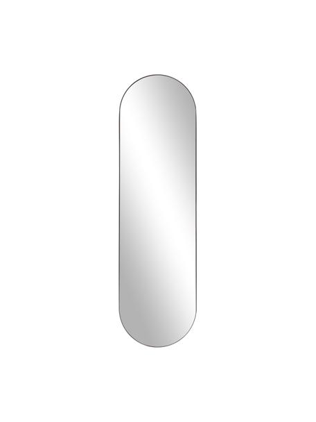 Specchio ovale da parete Lucia, Struttura: metallo rivestito Superfi, Retro: pannello di fibra a media, Nero, Larg. 40 x Alt. 140 cm