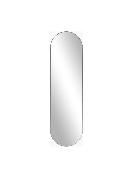 Owalne lustro ścienne z metalową ramą Lucia, Czarny, S 40 x W 140 cm