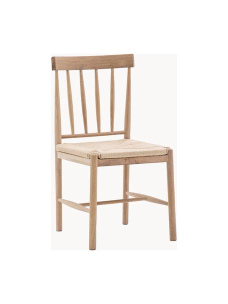 Handgefertigte Holzstühle Eton aus Eichenholz, 2 Stück, Gestell: Eichenholz, Sitzfläche: Seil, Eichenholz, Hellbeige, B 46 x T 45 cm