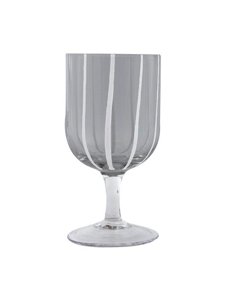 Kieliszek do wina ze szkła dmuchanego Mizu, 2 szt., Szkło, Szary, biały, Ø 8 x W 15 cm, 350 ml