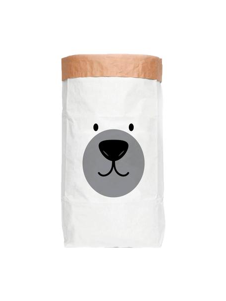 Bolsa de almacenaje Bear, Papel reciclado, Blanco, negro, gris, An 60 x Al 90 cm