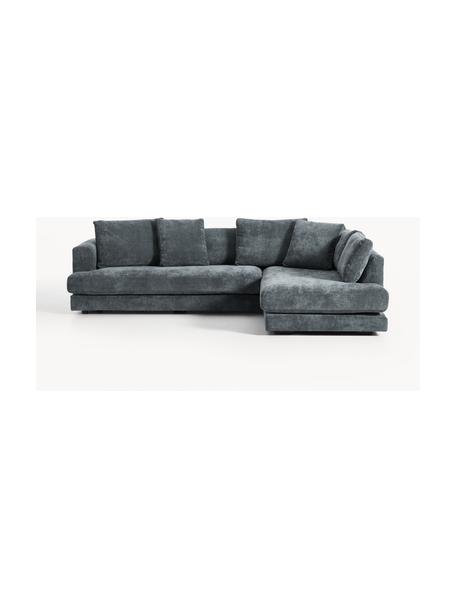 Ecksofa Tribeca, Bezug: 100 % Polyester Der strap, Gestell: Buchenholz, Kiefernholz, , Füße: Kiefernholz Dieses Produk, Webstoff Graublau, B 274 x T 192 cm, Eckteil rechts