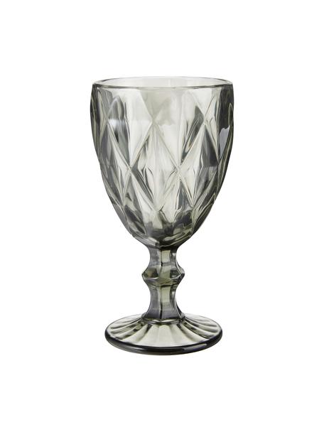 Verres à vin avec embossage décoratif Colorado, 4 élém., Verre, Gris, Ø 9 x haut. 17 cm