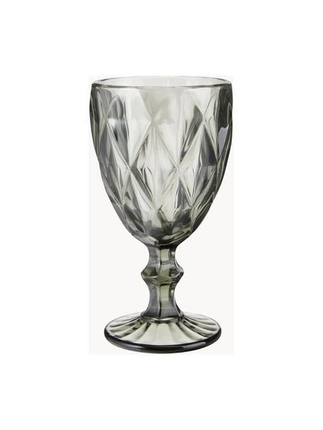 Weingläser Colorado mit Strukturmuster, 4 Stück, Glas, Grau, Transparent, Ø 9 x H 17 cm, 320 ml