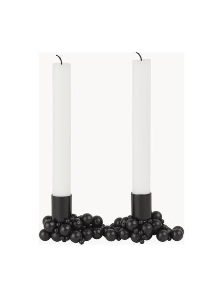 Candelabri magnetici Molekyl 2 pz, Acciaio rivestito, Nero, Ø 3 x Alt. 4 cm