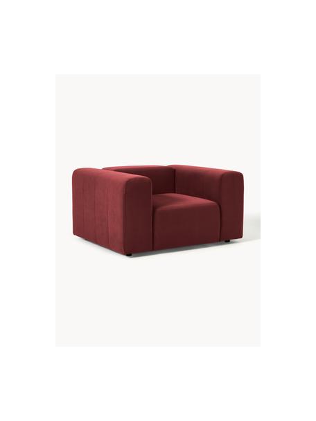 Fauteuil en velours Lena, Velours lie de vin, larg. 134 x prof. 106 cm