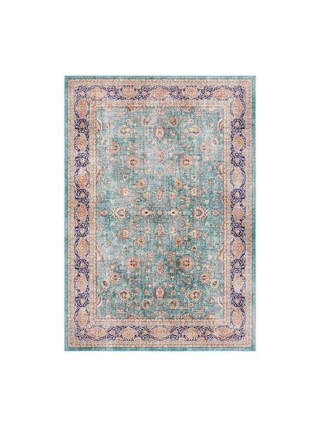 Alfombra en estilo oriental Keshan Maschad, 100% poliéster, Turquesa, multicolor, An 80 x L 150 cm (Tamaño XS)