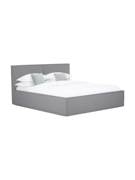Letto imbottito con contenitore Dream, Rivestimento: poliestere (tessuto testu, Tessuto grigio scuro, Larg. 160 x Lung. 200 cm