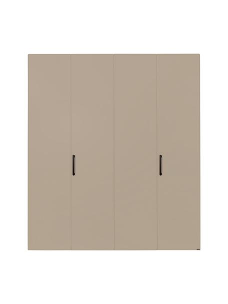 Draaideurkast Madison 4 deuren, inclusief montageservice, Frame: panelen op houtbasis, gel, Zandkleurig, zonder spiegeldeur, 202 x 230 cm