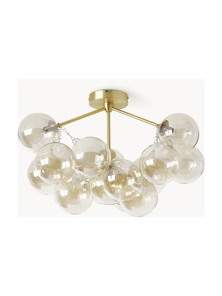 Lampada da soffito con sfere in vetro Bubbles, Paralume: vetro, Baldacchino: metallo verniciato a polv, Struttura: metallo verniciato a polv, Dorato, Ø 60 x Alt. 36 cm