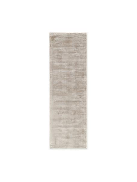 Handgeweven viscose loper Jane, Onderzijde: 100% katoen Het in dit pr, Greige, B 80 x L 250 cm