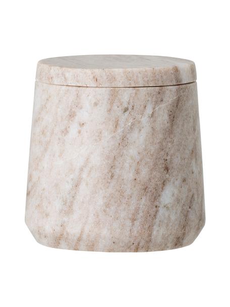Boîte de rangement marbre Felica, Marbre, Beige, Ø 10 x haut. 10 cm