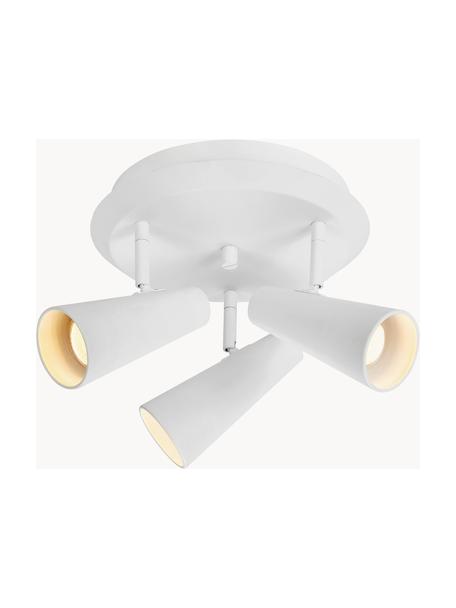 Faretti da soffitto in metallo Crest, Metallo rivestito, Bianco, Ø 36 x Alt. 20 cm