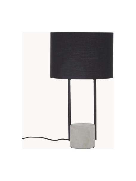 Grande lampe à poser avec pied en béton Pipero, Noir, gris, Ø 28 x haut. 51 cm