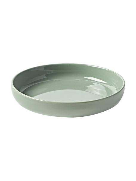 Porcelánové talíře na těstoviny Nessa, 4 ks, Vysoce kvalitní porcelán, Šalvějově zelená, Ø 21 cm