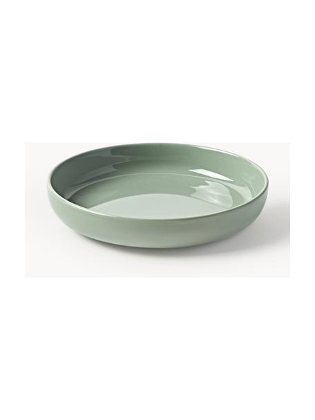 Porcelánový tanier na cestoviny Nessa, 4 ks, Vysokokvalitný porcelán, Šalviová, lesklá, Ø 21 cm