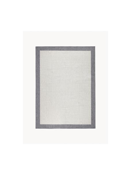 Tappeto reversibile da interno-esterno Panama, Bianco latte, grigio, Larg. 150 x Lung. 80 cm