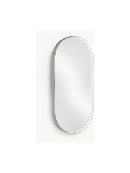 Ovaler Wandspiegel Avior mit LED-Beleuchtung, Rahmen: Aluminium, beschichtet, Spiegelfläche: Spiegelglas, Weiß, B 45 x H 90 cm