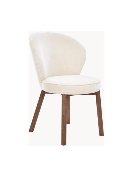 Chaise rembourrée Serena, Tissu blanc, bois de frêne laqué, larg. 56 x prof. 64 cm