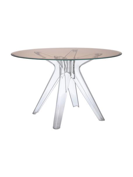 Kulatý jídelní stůl Sir Gio, Ø 120 cm, Hnědá, transparentní, Ø 120 cm, V 72 cm