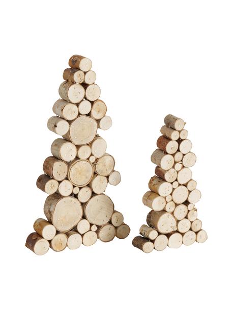 Deko-Bäume Allgäu aus Holz, 2 Stück, Holz, Helles Holz, Set mit verschiedenen Größen