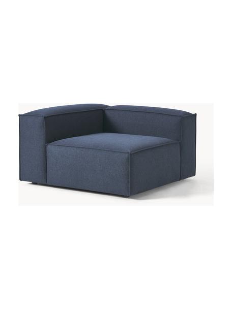 Módulo de esquina sofá Lennon, Tapizado: 100% poliéster Alta resis, Estructura: madera contrachapada de p, Patas: plástico, Tejido azul oscuro, An 119 x F 119 cm, chaise longue izquierda