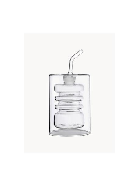 Botella artesanal de vinagre y aceite Rings, Al 16 cm, Vidrio de borosilicato, Transparente, Ø 8 x Al 16 cm