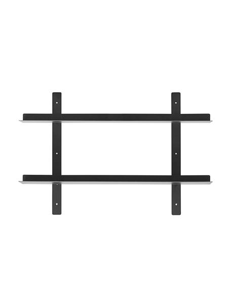 Metalen wandplank Tag in zwart, Gecoat metaal, Zwart, B 80 x H 52 cm