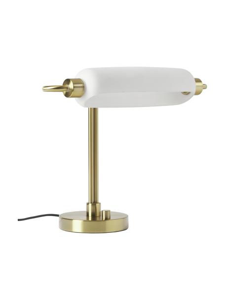 LED tafellamp Tate in messingkleurig, Lampenkap: opaalglas, Ram, B 44 x H 51 cm