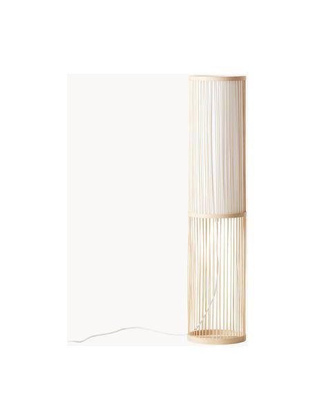 Kleine Bodenleuchte Nori aus Bambus, Beige, H 91 cm