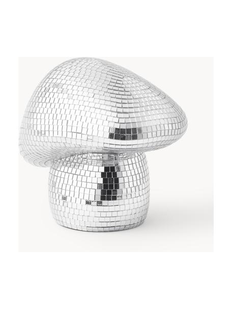 Glitzerndes Deko-Objekt Disco Mushroom, Glas, Harz, Silberfarben, Ø 16 cm