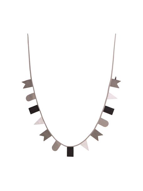 Guirlande en coton Hip Hip Hurra, 300 cm, 100 % coton, Gris, noir, blanc, long. 300 x haut. 15 cm