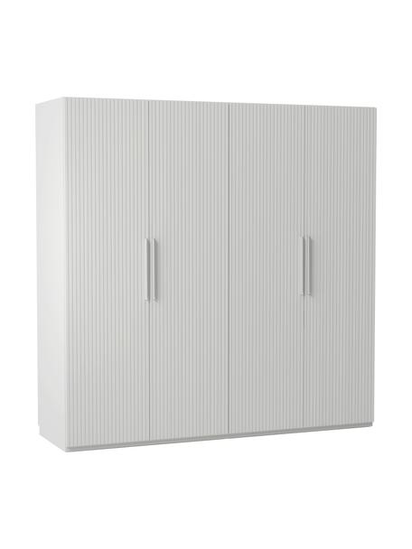 Modularer Drehtürenschrank Simone, 200 cm Breite, mehrere Varianten, Korpus: Spanplatte, FSC-zertifizi, Holz, Grau, Basic Interior, B 200 x H 200 cm