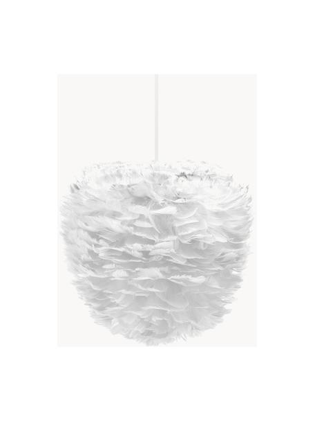 Lampa wisząca z piór Eos Evia, różne rozmiary, Stelaż: stal powlekana, Biały, Ø 30 x W 26 cm