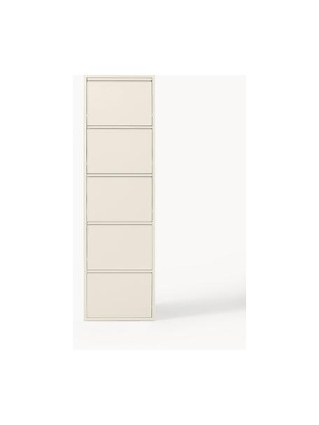 Wand-Schuhschrank Caruso mit Klappfächern, Stahl, pulverbeschichtet, Hellbeige, B 50 x H 170 cm