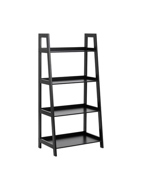 Étagère basse Wally, MDF (panneau en fibres de bois à densité moyenne), laqué, Noir, larg. 63 x haut. 130 cm