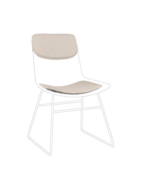 Sitzauflagen-Set für Metall-Stuhl Wire, 2-tlg., Bezug: 60% Leinen, 30% Baumwolle, Beige, Set mit verschiedenen Größen
