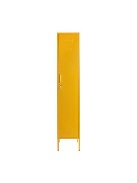 Malá šatníková skriňa Skinny, Oceľ s práškovým náterom, Horčičová, Š 35 x V 183 cm